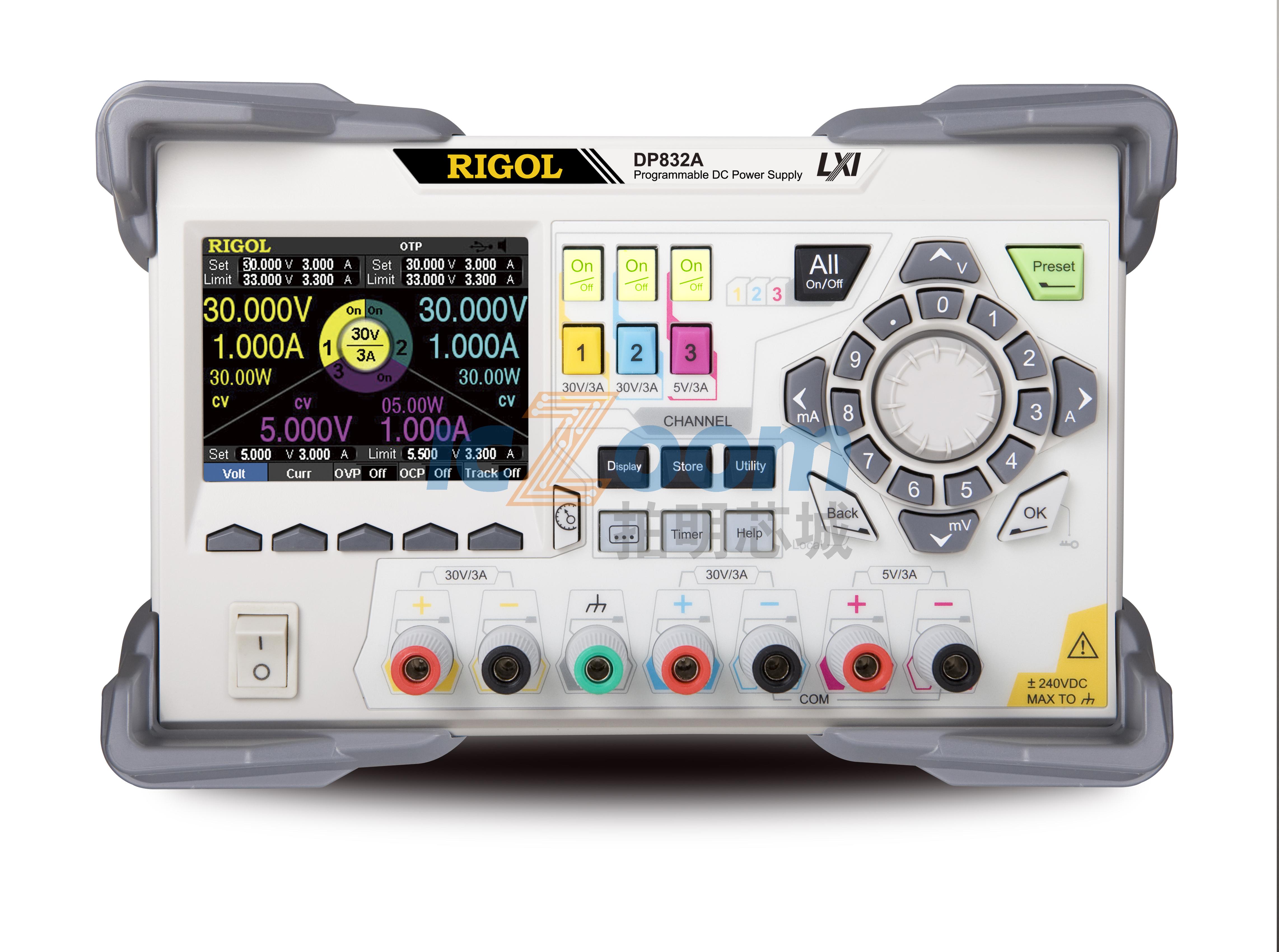 DP832A RIGOL TRIPLE OUTPUT, BENCH POWER SUPPLY, 0V TO 30V