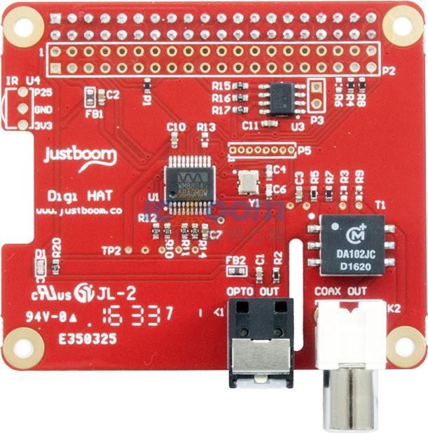 JUSTBOOM DIGI HAT FOR RASPBERRY PI | JBM-002